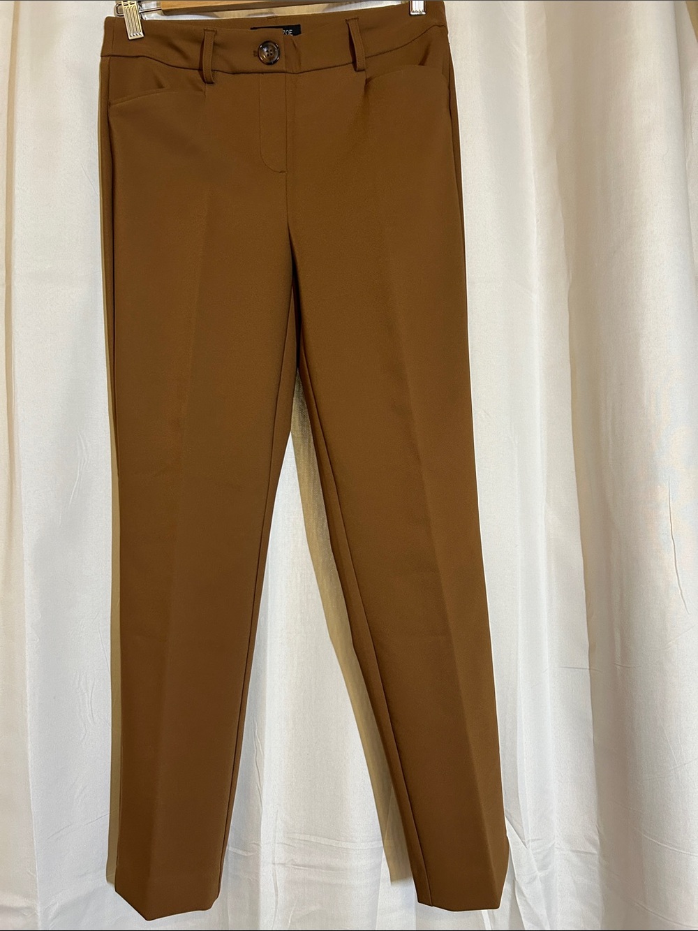 Rachel Zoe Chestnut Brown Tailored Straight-Leg Pull On Trousers